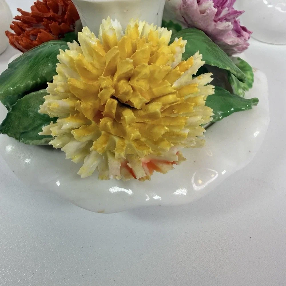 Bone China Salt & Pepper Shakers And Candle‎ Holder Set Carbation & Roses Radnor